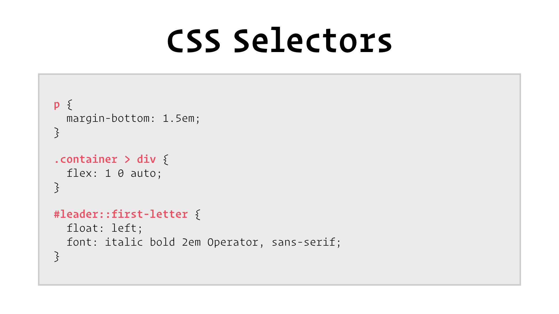 CSS Selectors